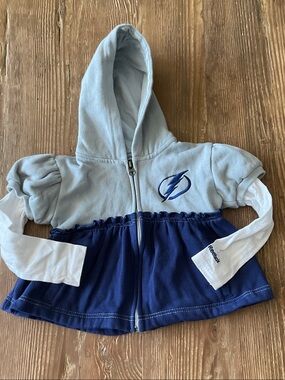 Reebok embroidered TampaBay Lightning Hooded Zip jacket with Lightning Logo